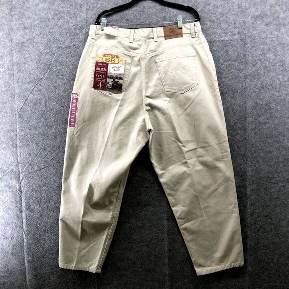 NWT Route 66 Relaxed Fit Chino Pants 5 Pocket Womens 20P Beige Canvas Denim - Picture 2 of 12